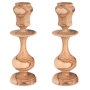 Travel or Table: Olive Wood Portable Candlesticks - 1