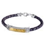Woman of Valor Leather, Gold and Silver Women's Bracelet - 1