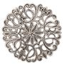 Yair Emanuel Aluminum Trivet - Antique Oriental Floral Circle - 1