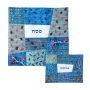 Yair Emanuel Embroidered Matzah Cover and Afikomen Bag - Pomegranates, Blue - 1