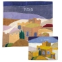 Yair Emanuel Raw Silk Matzah and Afikoman Set - Jerusalem Panorama - 1