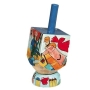 Yair Emanuel Small Wooden Dreidel with Stand -Figures and Animals - 1
