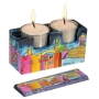 Yair Emanuel Hand Painted Travel Shabbat Candle Tower - 1