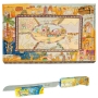  Yair Emanuel Wooden Challah Board, Knife and Stand - Bible Stories - 1
