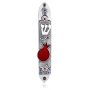 Yealat Chen Silver Plated Mezuzah Case with Star of David and Pomegranate - 1