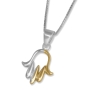 Sterling Silver and Gold Plated Hamsa Necklace - 1