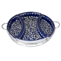 Armenian Ceramics Set of Serving Dishes in Frame - Blue Flowers (Round) - 1