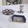 Seven-Piece Seder Plate With Floral & Grapes Design By Armenian Ceramic - 6