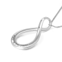 Woman of Valor Sterling Silver Large Infinity Necklace- English/Hebrew (Proverbs 31:10) - 3