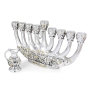 Jerusalem Silver-Plated Hanukkah Menorah with Pouring Jug - 2