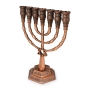 Seven-Branched Menorah With Jerusalem Design (Choice of Colors) - 3