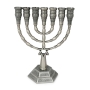 Seven-Branched Menorah With Jerusalem Design (Choice of Colors) - 1
