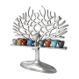 Aluminum Tree of Life Hanukkah Menorah with Colorful Candleholders - 2