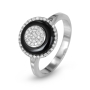 Anbinder 14K White Gold and Onyx Diamond Woman’s Ring - 1