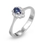Anbinder 14K White Gold Teardrop Sapphire and Diamond Engagement Ring for Women - 2