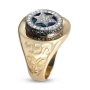 14K Yellow Gold Star of David Kabbalah Halo Diamond Women's Ring (37 Diamonds) - 2