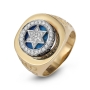14K Yellow Gold Star of David Kabbalah Halo Diamond Women's Ring (37 Diamonds) - 6