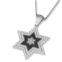 Anbinder Jewelry Luxurious 14K White Gold Star of David Pendant With White and Black Diamonds - 2