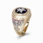 Anbinder Jewelry Luxurious Two-Toned 14K Gold Ring With Star of David and Menorah Designs - 4