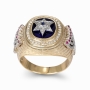 Anbinder Jewelry Luxurious Two-Toned 14K Gold Ring With Star of David and Menorah Designs - 2