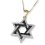 Anbinder Jewelry Two-Toned 14K Gold Star of David Pendant With White and Black Diamonds - 4