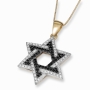 Anbinder Jewelry Two-Toned 14K Gold Star of David Pendant With White and Black Diamonds - 3