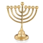 Anodized Aluminum Hammered Hanukkah Menorah (Golden) - 1