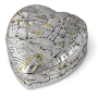Silver Plated Heart-Shaped Jewelry Box with Jerusalem Motif - 1