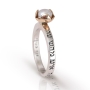 "I Have Sought That Which My Soul Desires": Silver and Gold Kabbalah Ring with Pearl - Song of Songs 3:1 - 2