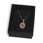 Art in Clay Pomegranate on Red Background Silver & Ceramic Necklace - 2