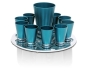 Nadav Art Anodized Aluminum Kiddush and Liquor Cup Set - 10 Straight Cups - 7