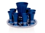 Nadav Art Anodized Aluminum Kiddush and Liquor Set - Modern Design with 8 Cups (Choice of Colors) - 1