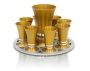 Nadav Art Anodized Aluminum Kiddush and Liquor Set - Modern Design with 8 Cups (Choice of Colors) - 3