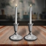 Bright Shabbat Candlesticks with Diamond Pattern - 2