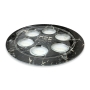Glass Passover Seder Plate With Dark Marble Design - 3