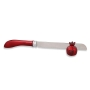 Red Pomegranate Shabbat and Yom Tov Challah Knife with Stand  - 1