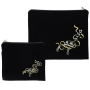 High Quality Velvet Tallit and Tefillin Bag Set With Embroidered Artistic Design - 1