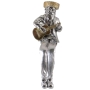 Hassidic Man with Guitar Silver-Plated Figurine with Cloth Legs - 1