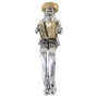 Hassidic Man with Accordion Silver-Plated Figurine with Cloth Legs - 1