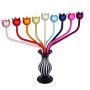 Modern Rainbow Tulips Hanukkah Menorah by Akilov Design - 3