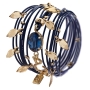 SEA Smadar Eliasaf Leather Wrap Around Dark Blue Bracelet - 1