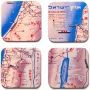  Barbara Shaw Coaster Set-Retro Map of Israel - 1
