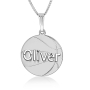 Sterling Silver English / Hebrew Laser-Cut Basketball Name Necklace - 2