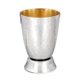 Bier Judaica Handcrafted 925 Sterling Silver Kiddush Cup With Hammered Finish - 4