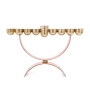 Bier Judaica Handcrafted Brass and Copper Hemispheres Hanukkah Menorah - 3