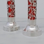 Bier Judaica 925 Sterling Silver Handcrafted Candlesticks With Floral Motif (Variety of Colors) - 6