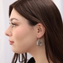Shema Yisrael: Sterling Silver Circular Earrings - 2