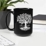 Black & Glossy Tree of Life Mug - 8