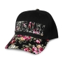 Black Jerusalem Sports Cap - with Floral Design - 1
