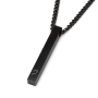 Black Stainless Steel 3D Bar Hebrew Name Necklace - Up To 4 Names - 1